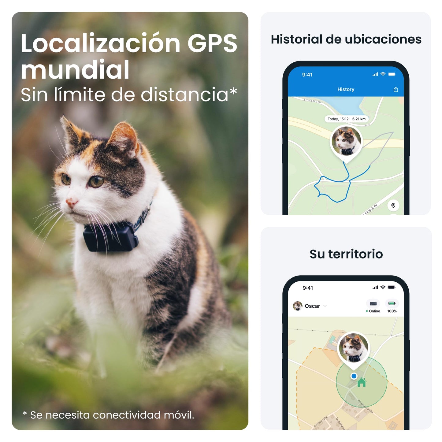 Collar para gatos con GPS mini - TRACTIVE