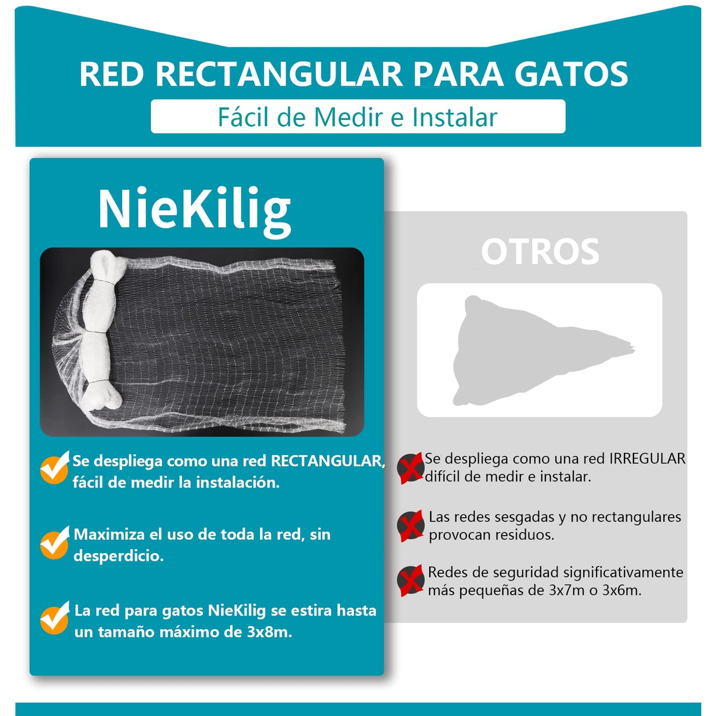 Red de seguridad 8x3m - NIEKILIG