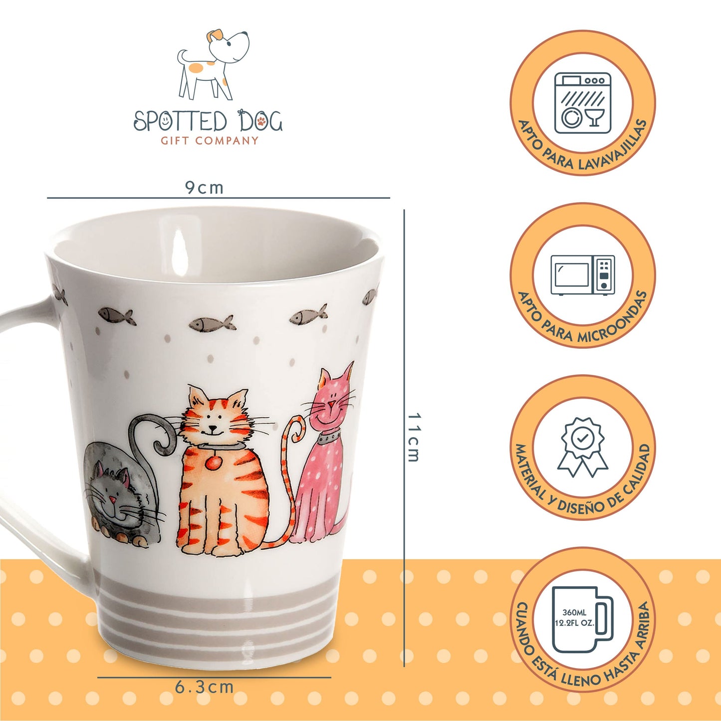 Juego de 4 Tazas para desayuno - SPOTTED DOG GIFT COMPANY