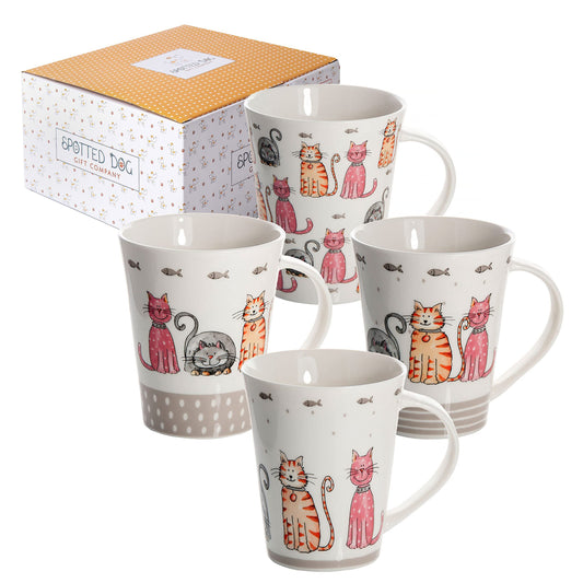 Juego de 4 Tazas para desayuno - SPOTTED DOG GIFT COMPANY