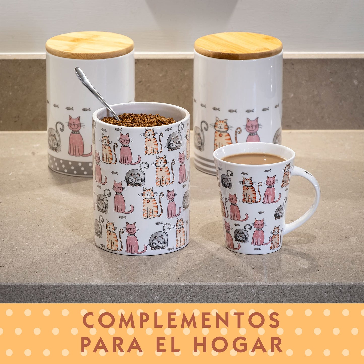 Juego de 4 Tazas para desayuno - SPOTTED DOG GIFT COMPANY